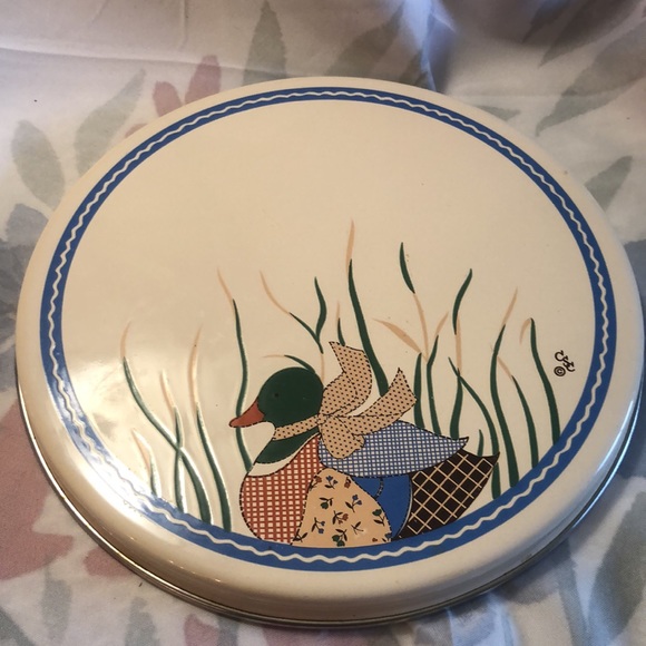 Vtg CSC Patchwork Duck Steel Enamel Burner Covers 1-10 inch and 1-8 inch - Picture 3 of 5